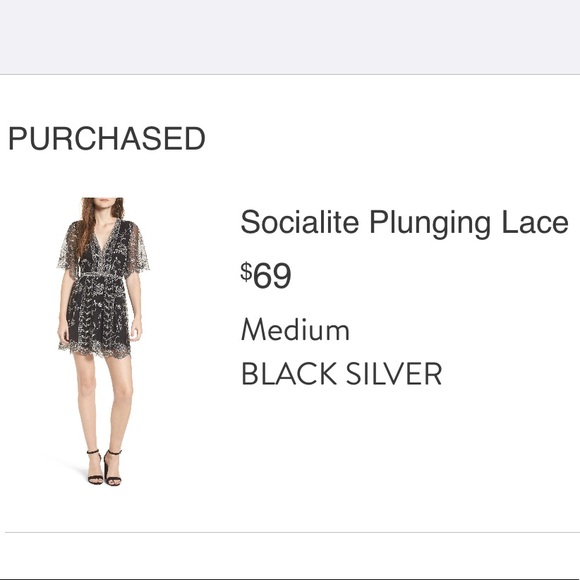 Socialite Plunging Lace Dress - Picture 6 of 6